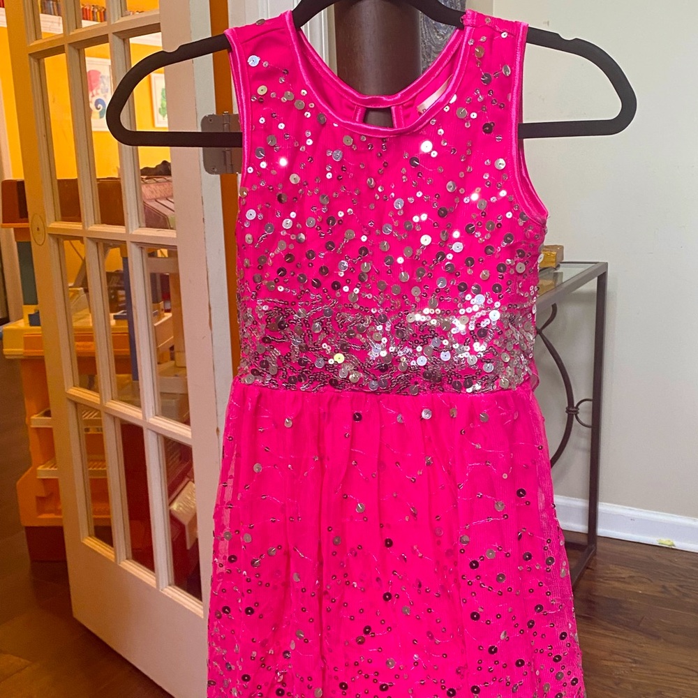 Pink with sequence dress for girls! Sequence all in tact! Excellent condition.